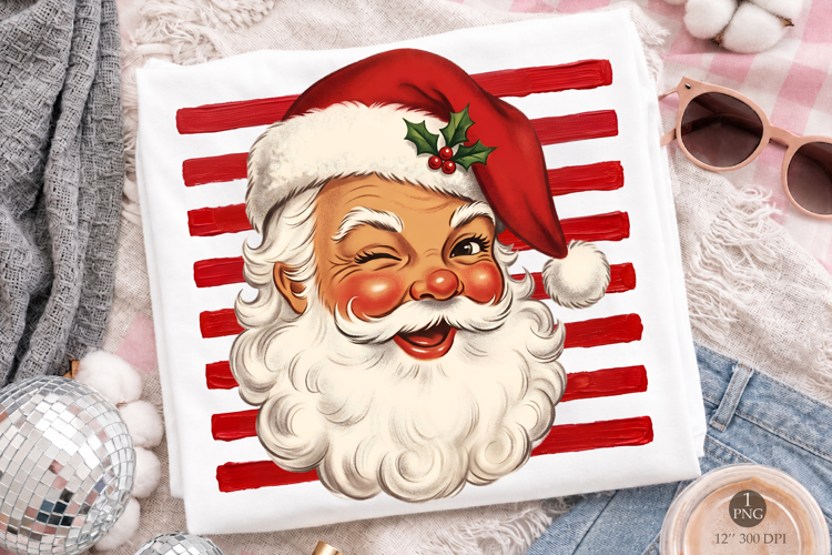 Vintage Santa Claus Sublimation PNG, Retro Christmas T-Shirt