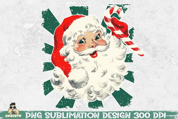 Vintage Santa Clause PNG, retro holiday sublimation