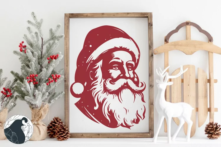Vintage Santa SVG, Retro Christmas SVG, St. Nicholas PNG