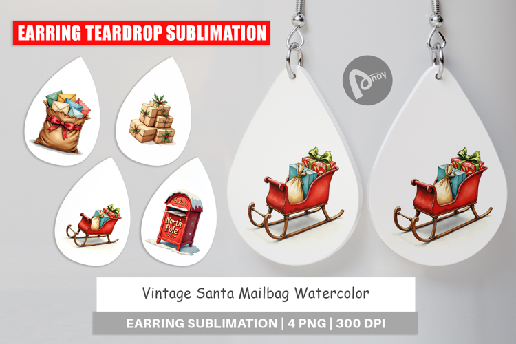 Vintage Santa's Mailbag Earring