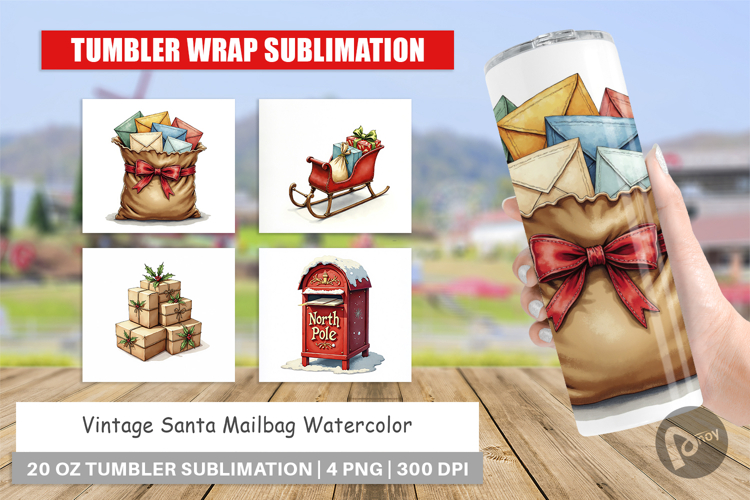 Vintage Santas Mailbag Tumbler