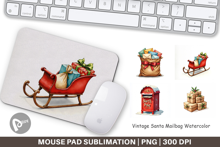 Vintage Santas Mailbag Mouse Pad