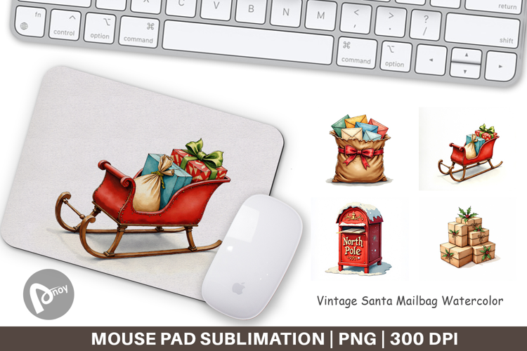 Vintage Santa's Mailbag Mouse Pad