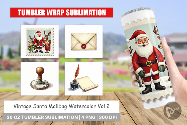 Vintage Santa's Mailbag Tumbler