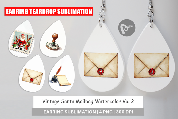 Vintage Santa's Mailbag Earring