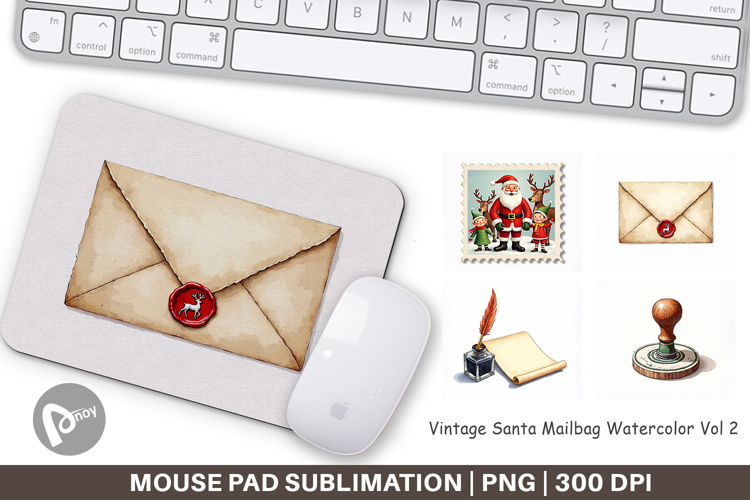 Vintage Santa's Mailbag Mouse Pad
