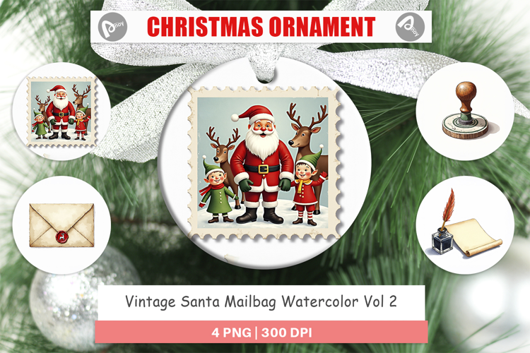 Vintage Santa's Mailbag Ornament