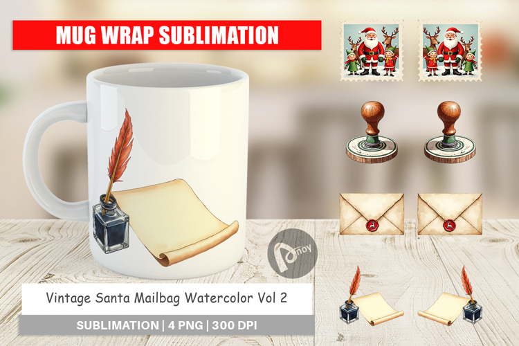 Vintage Santas Mailbag Mug Wrap