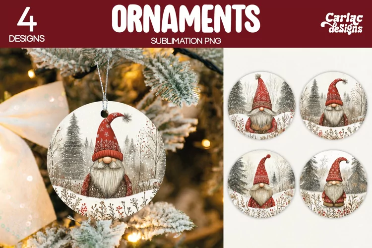 Christmas Ornament Sublimation, Vintage Santa Ornaments