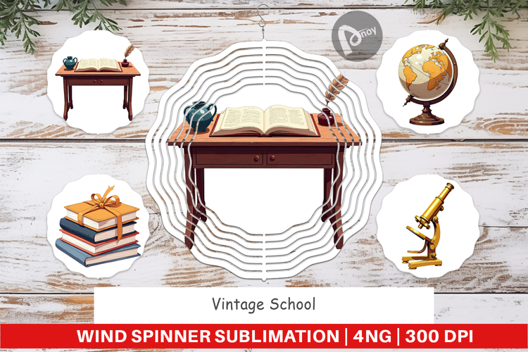 Wind Spinner Vintage School Day
