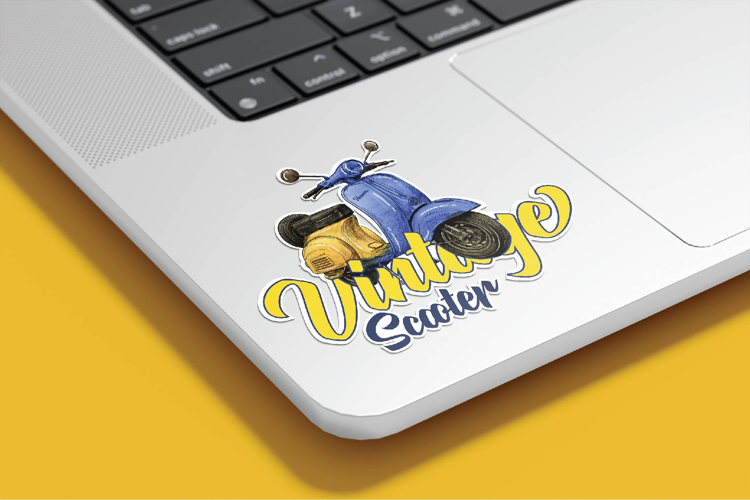 Vintage scooter sticker