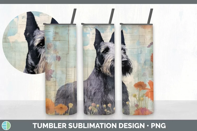Vintage Scottish Terrier Dog Tumbler | Sublimation 20 oz Ski