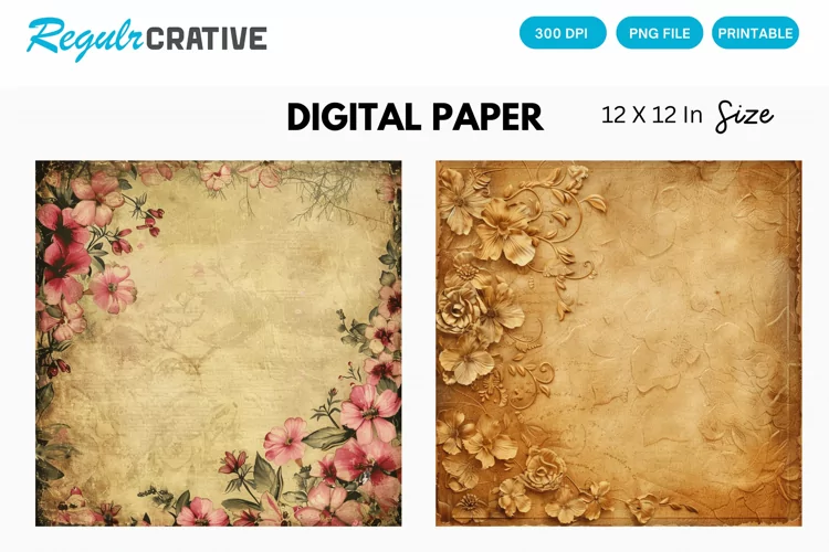 Vintage Scrapbook Digital Paper