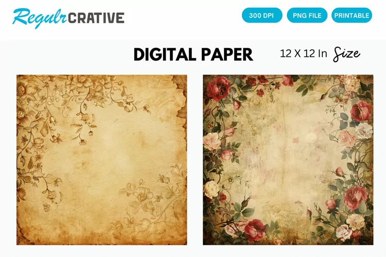 Vintage Scrapbook Digital Paper