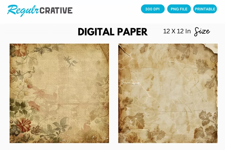 Vintage Scrapbook Digital Paper