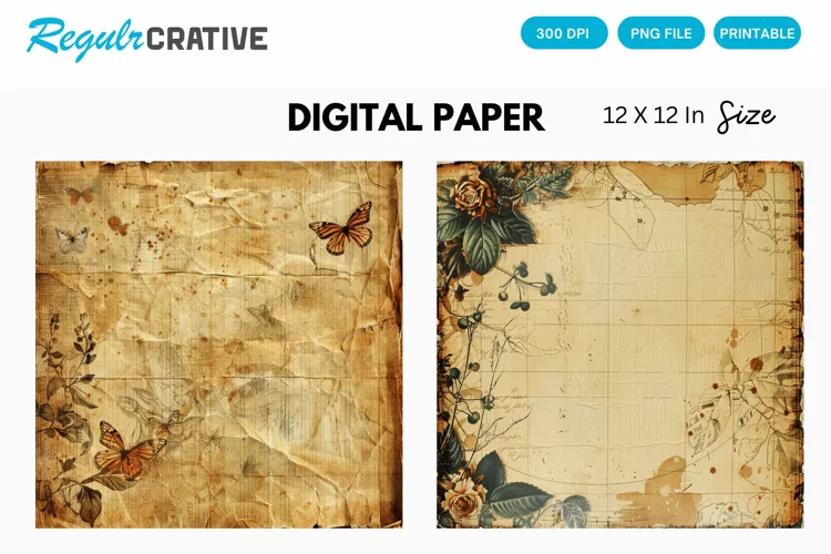 Vintage Scrapbook Digital Paper