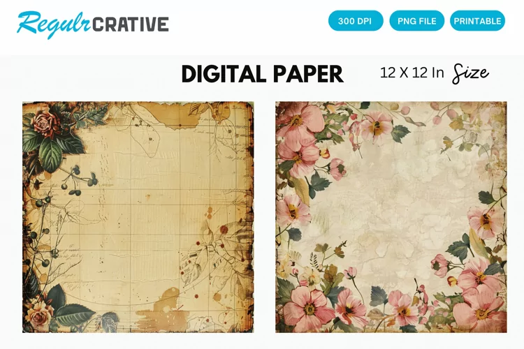 Vintage Scrapbook Digital Paper