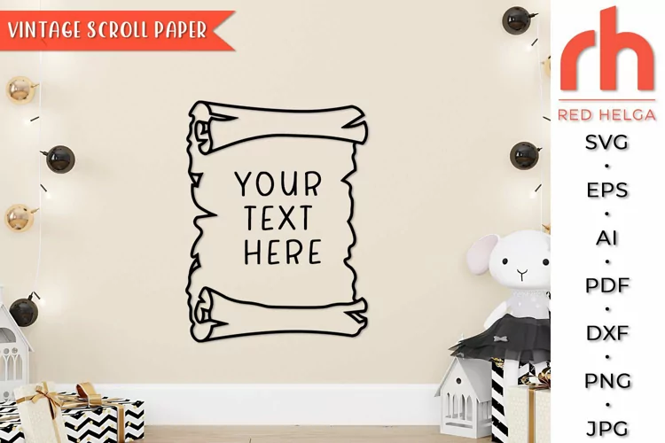 Vintage Scroll Paper SVG, Blank Treasure Map Cut File