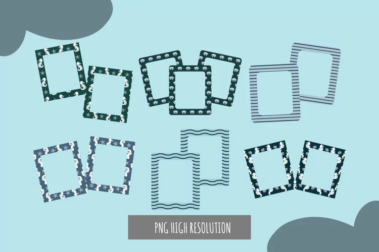 Vintage Seahorse pattern Frame Set