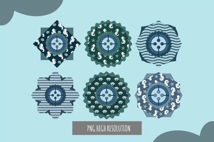 Vintage Seahorse pattern Button