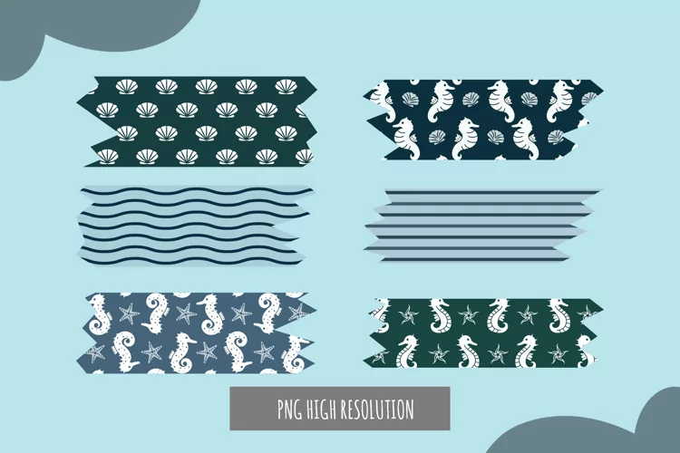 Vintage Seahorse Patterned Tape