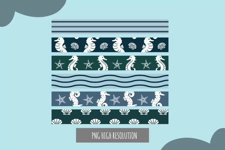Vintage Seahorse Seamless Strips