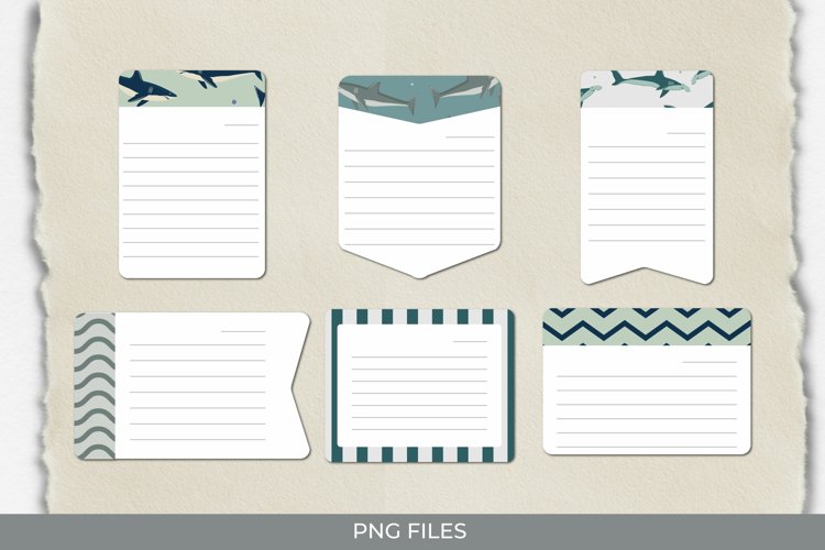 Vintage Shark Seamless Pattern Shaped Journaling Page