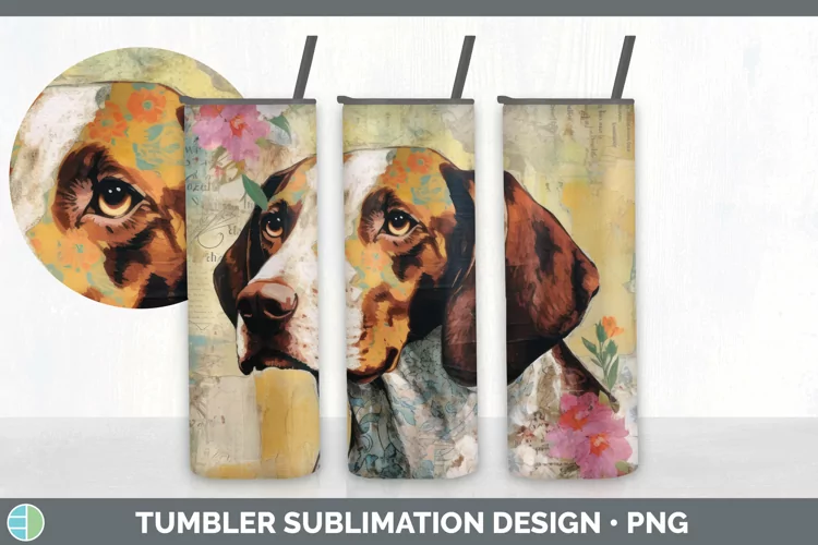 Vintage Shorthaired Pointer Dog Tumbler | Sublimation 20 oz