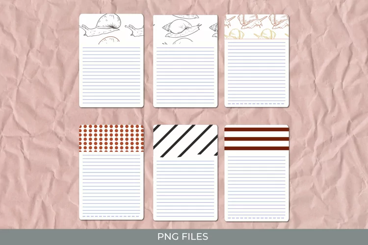 Vintage Snail Seamless Pattern Shaped Journaling Area