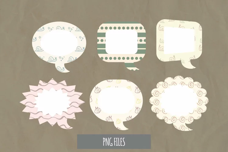 Vintage Snail Seamless Pattern Speech Bubble