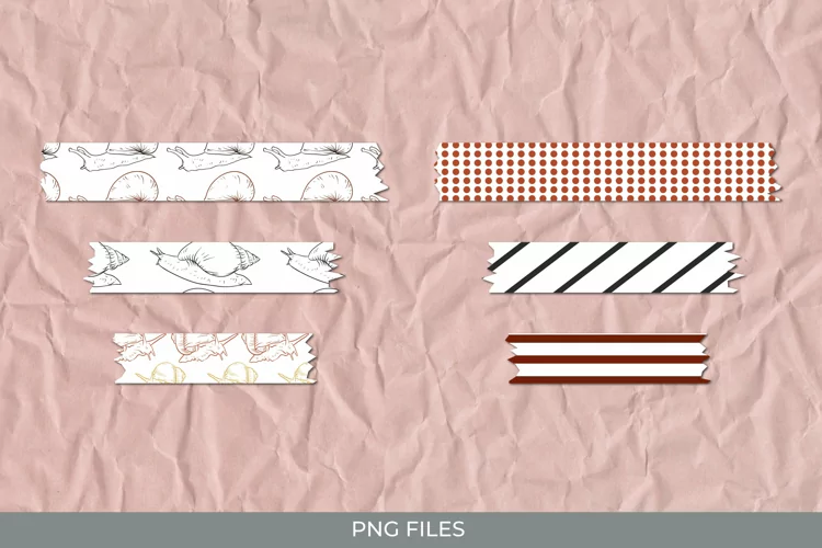 Vintage Snail Seamless Pattern Tape