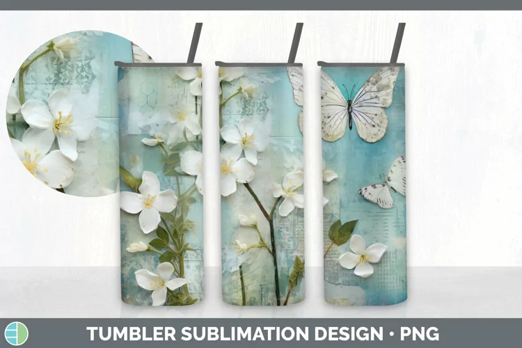 Vintage Snowdrop Flowers Tumbler | Sublimation 20 oz Skinny