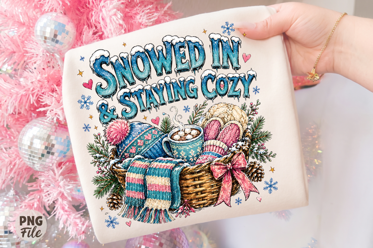 Vintage Snowed In Christmas Design PNG, Winter Cozy PNG