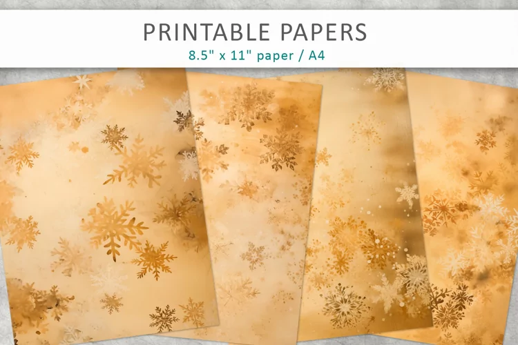 Vintage snowflakes scrapbook paper