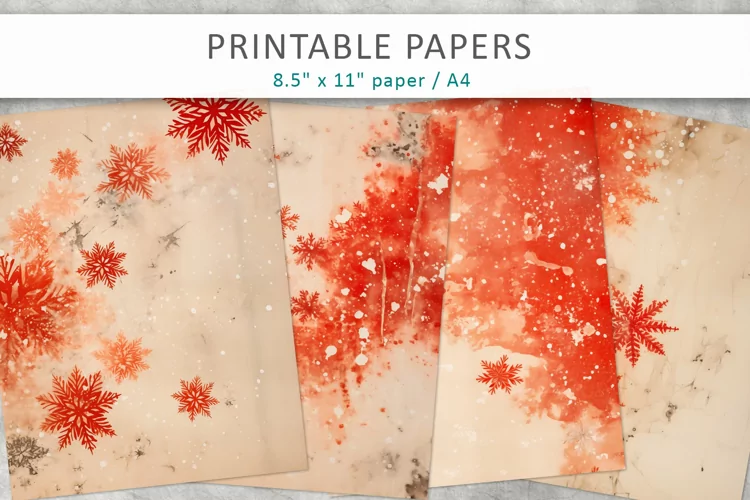 Vintage Snowflakes Junk Journal, snowflakes card
