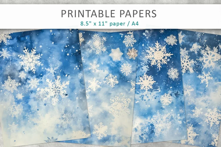 Vintage snowflakes digital paper