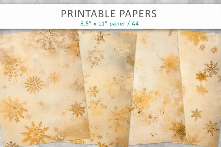 Vintage snowflakes scrapbook paper
