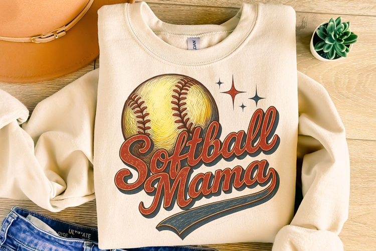 Softball Mama PNG, Retro Softball PNG, Softball PNG, Game
