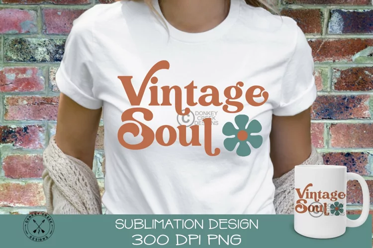 Vintage Soul Sublimation SVG Design|Retro Hippie PNG