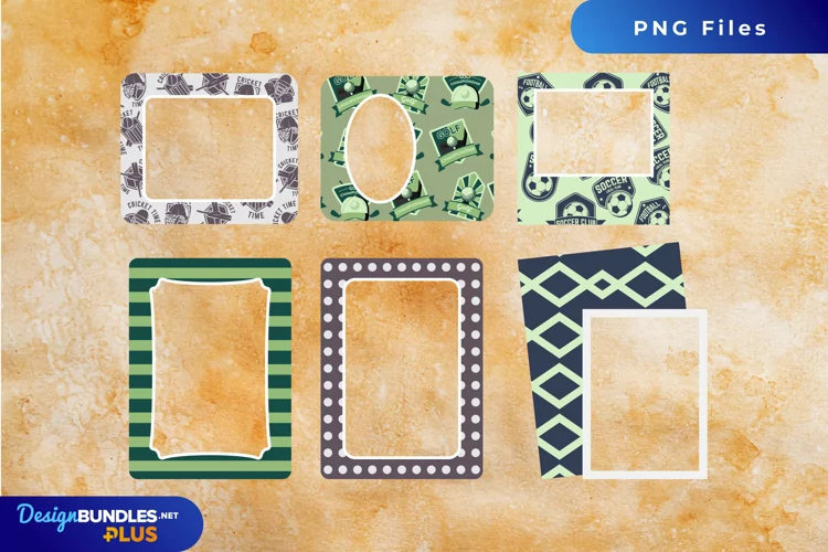Scrapbooking Vintage Sport Badges Frames Set