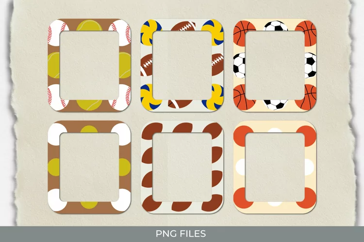 Vintage Sport Ball Seamless Pattern Frames
