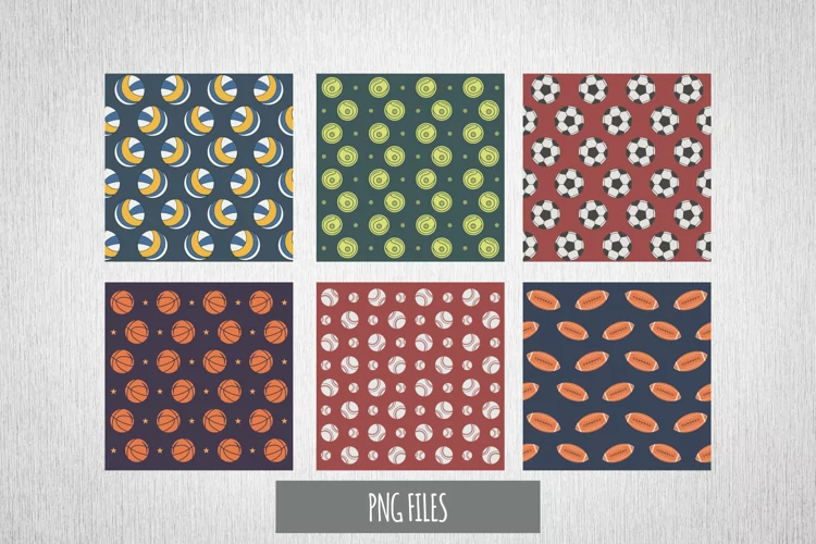 Vintage Sport Ball Seamless Pattern Paper Packs