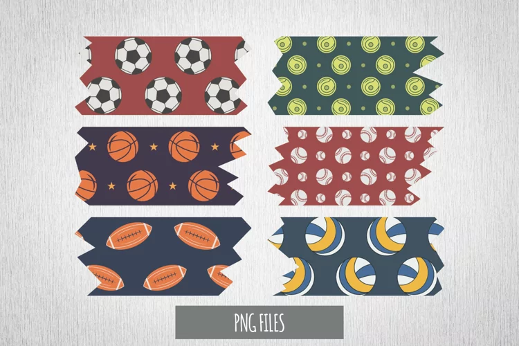 Vintage Sport Ball Seamless Pattern Tape
