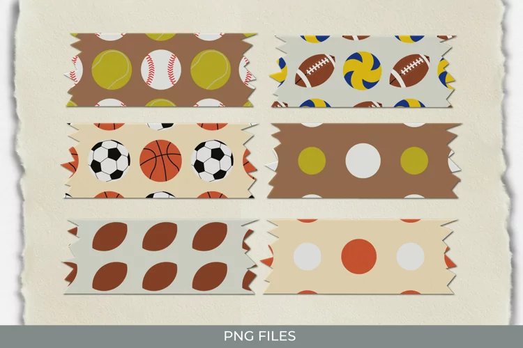 Vintage Sport Ball Seamless Pattern Tape