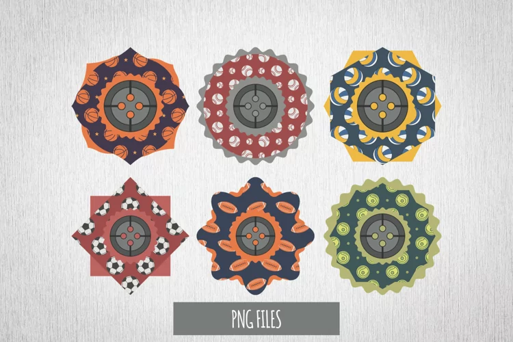 Vintage Sport Ball Seamless Pattern with Buttons