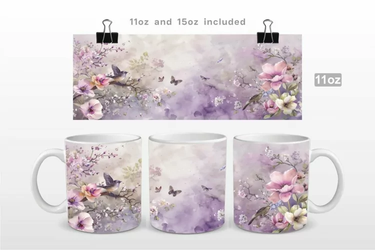Vintage Spring Botanical Mug Wrap