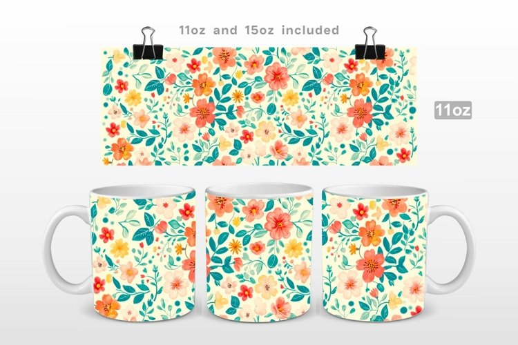 Vintage Spring Flowers Mug Wrap