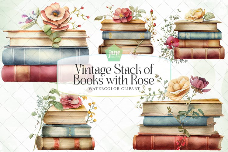 Watercolor Book Clipart Image 13