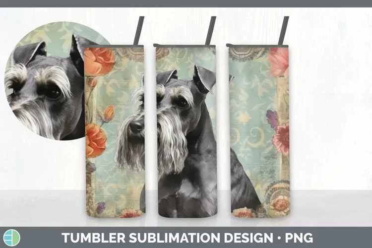 Vintage Standard Schnauzer Dog Tumbler | Sublimation 20 oz S