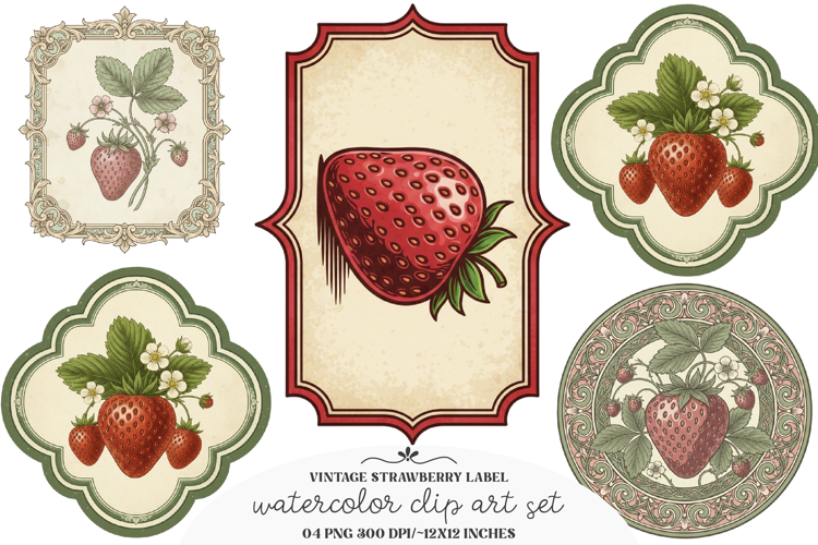 Vintage Strawberry Label Printable